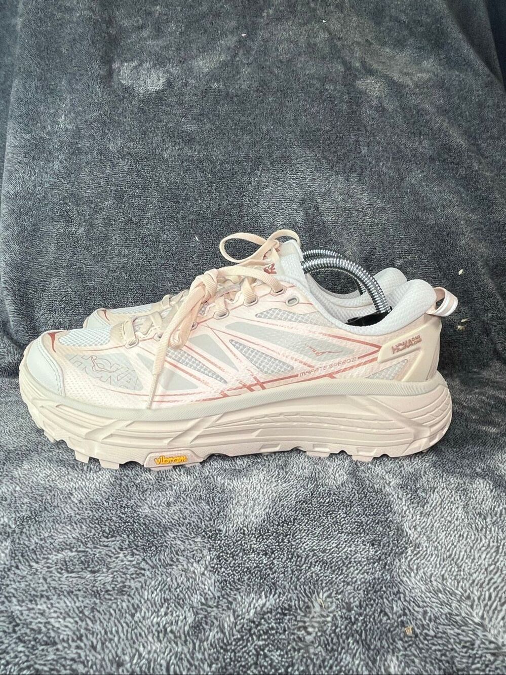 NEW Hoka One One Mafate Speed 2 Trail Sneakers Womens 9.5 Mens 8.5 Birch Pink